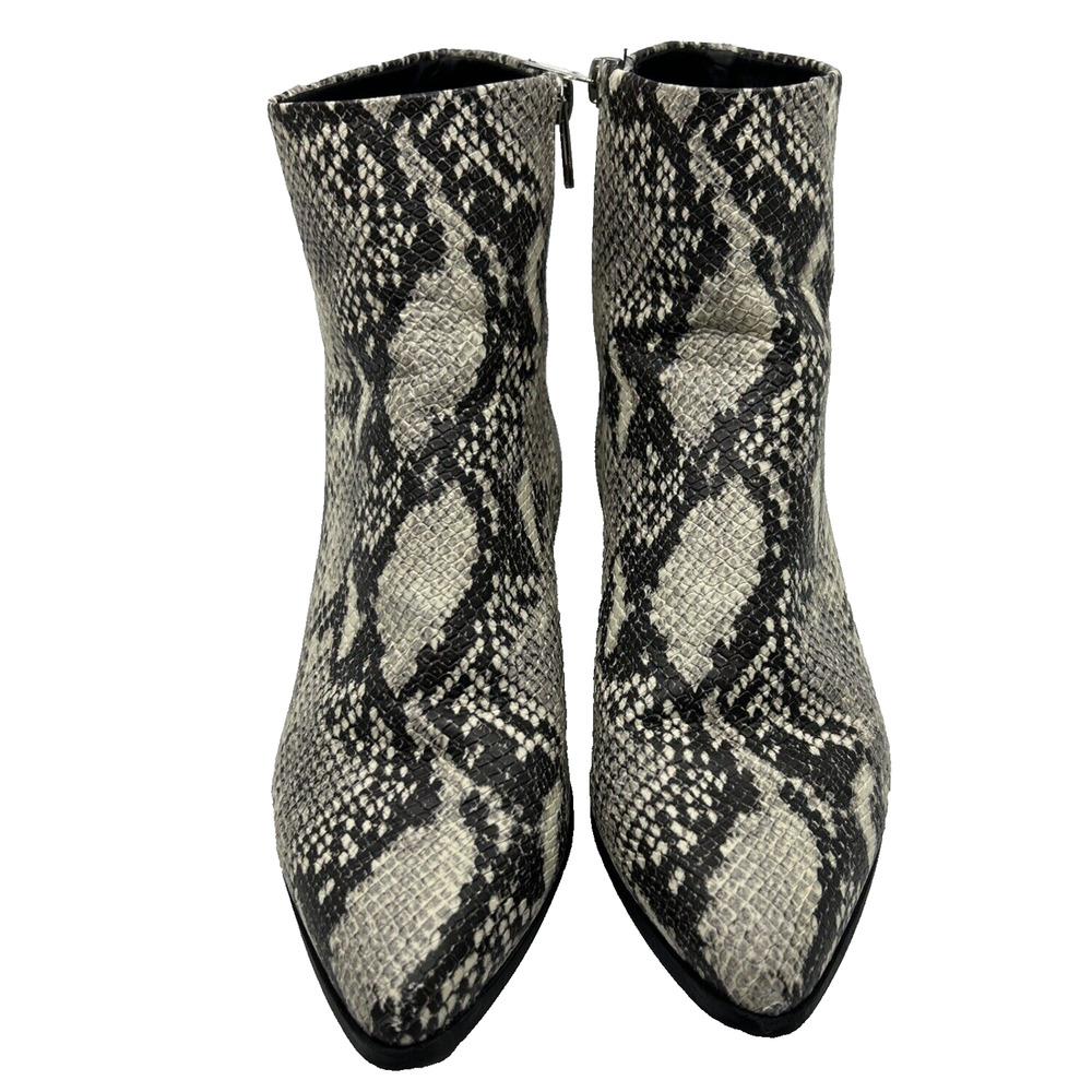 MADDEN GIRL Women Dafnii Faux Snakeskin Zippered Ankle Booties 10M Chic